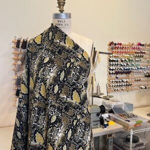 Yellow and Black Snake Print Fabric